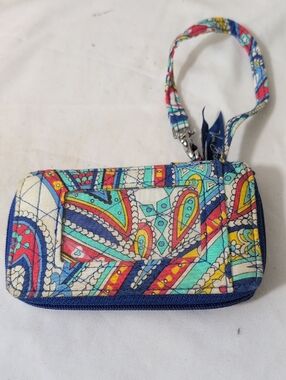 Vera Bradley Multicolor Paisley Wristlet Wallet - Blue, Teal, Pink